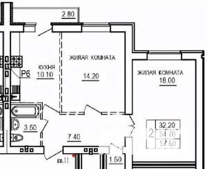 2-к квартира, строящийся дом, 58м2, 3/10 этаж