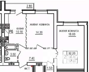 2-к квартира, строящийся дом, 58м2, 8/10 этаж