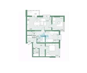 4-к квартира, вторичка, 82м2, 14/22 этаж