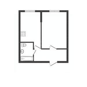 1-к квартира, вторичка, 34м2, 1/5 этаж