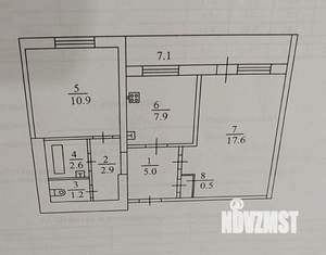 2-к квартира, вторичка, 49м2, 6/9 этаж