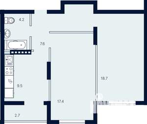 2-к квартира, вторичка, 60м2, 2/4 этаж