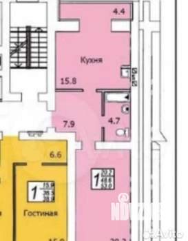 1-к квартира, вторичка, 53м2, 5/10 этаж