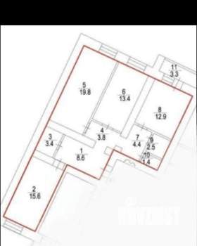 3-к квартира, вторичка, 86м2, 3/14 этаж