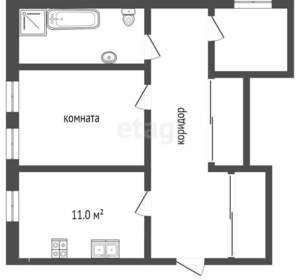 2-к квартира, вторичка, 60м2, 1/2 этаж