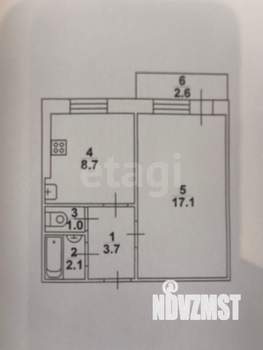 1-к квартира, вторичка, 37м2, 9/9 этаж