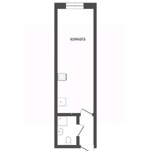 1-к квартира, вторичка, 26м2, 10/10 этаж