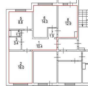 3-к квартира, вторичка, 69м2, 9/10 этаж