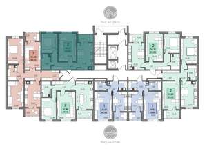 2-к квартира, вторичка, 59м2, 22/24 этаж