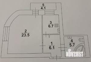 1-к квартира, вторичка, 46м2, 7/10 этаж