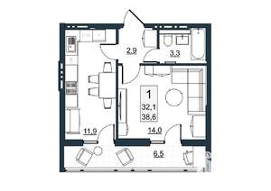 1-к квартира, вторичка, 39м2, 10/10 этаж