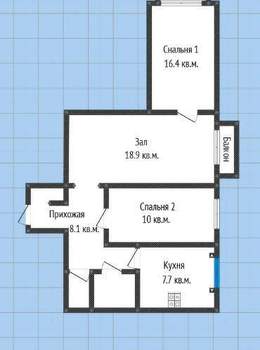 3-к квартира, вторичка, 65м2, 7/9 этаж