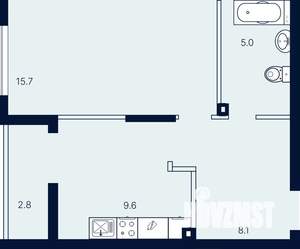 1-к квартира, вторичка, 41м2, 1/4 этаж