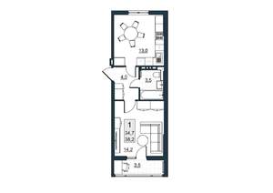 1-к квартира, вторичка, 38м2, 8/10 этаж