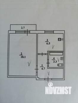 1-к квартира, вторичка, 33м2, 2/5 этаж