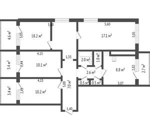 4-к квартира, вторичка, 85м2, 7/9 этаж