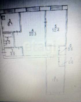 3-к квартира, вторичка, 56м2, 2/5 этаж