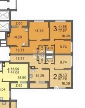 3-к квартира, вторичка, 80м2, 17/25 этаж