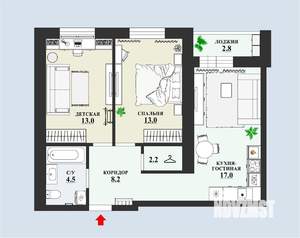 3-к квартира, вторичка, 60м2, 10/10 этаж
