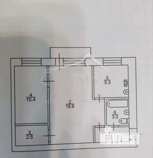 2-к квартира, вторичка, 44м2, 5/5 этаж
