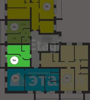 1-к квартира, вторичка, 32м2, 2/5 этаж