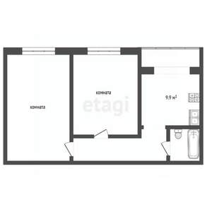 2-к квартира, вторичка, 48м2, 1/10 этаж
