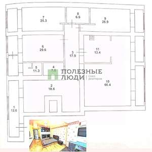 5-к квартира, вторичка, 236м2, 3/12 этаж