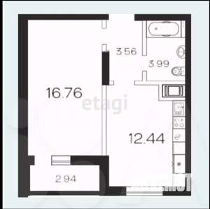 1-к квартира, сданный дом, 40м2, 10/20 этаж