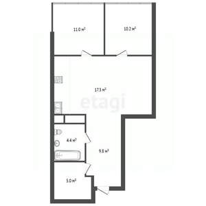 2-к квартира, вторичка, 58м2, 15/19 этаж