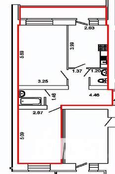 2-к квартира, сданный дом, 64м2, 16/16 этаж