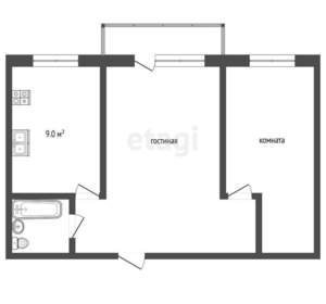 2-к квартира, вторичка, 53м2, 4/10 этаж
