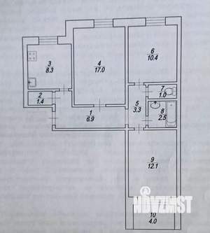 3-к квартира, вторичка, 63м2, 6/10 этаж