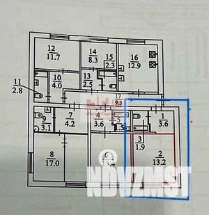 1-к квартира, вторичка, 19м2, 2/5 этаж