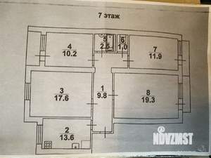 4-к квартира, вторичка, 89м2, 7/10 этаж