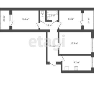 3-к квартира, вторичка, 69м2, 7/10 этаж