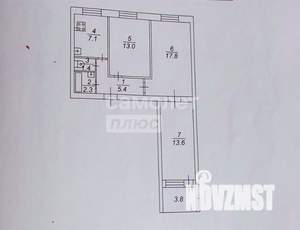 3-к квартира, вторичка, 61м2, 1/9 этаж