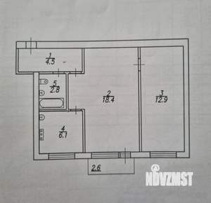 2-к квартира, вторичка, 45м2, 5/5 этаж