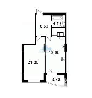 1-к квартира, вторичка, 58м2, 1/16 этаж