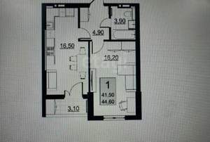 1-к квартира, вторичка, 42м2, 7/10 этаж