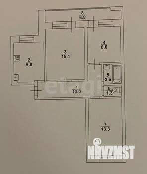 3-к квартира, вторичка, 62м2, 8/10 этаж