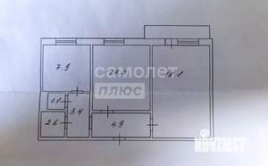 2-к квартира, вторичка, 54м2, 8/10 этаж
