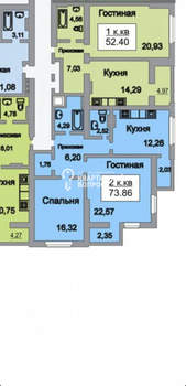 2-к квартира, вторичка, 73м2, 8/18 этаж