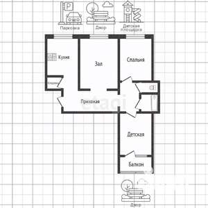 3-к квартира, вторичка, 65м2, 6/9 этаж
