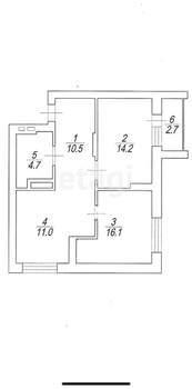 2-к квартира, вторичка, 59м2, 24/24 этаж