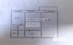 2-к квартира, вторичка, 54м2, 8/10 этаж