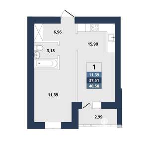 1-к квартира, вторичка, 40м2, 5/10 этаж