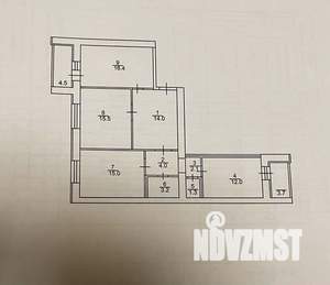 3-к квартира, вторичка, 83м2, 3/7 этаж