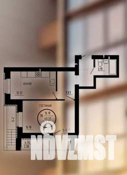 1-к квартира, вторичка, 43м2, 1/10 этаж