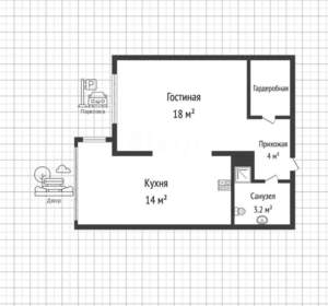 1-к квартира, вторичка, 41м2, 2/25 этаж