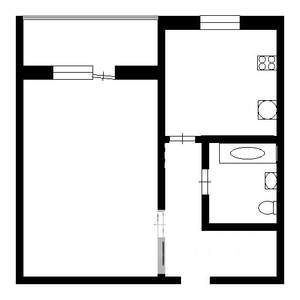 1-к квартира, вторичка, 33м2, 2/5 этаж